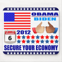 Mousepad - Obama/Biden 2012 - aseguran su economía Tapete De Ratón