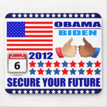 Mousepad - Obama/Biden 2012 - aseguran su futuro Alfombrilla De Raton