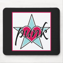 Mousepad punky del marco del negro de la estrella  tapetes de raton