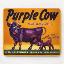 mousepad púrpura de las manzanas de la vaca del vi