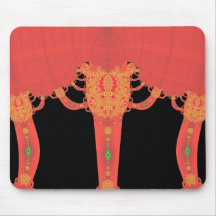 Mousepad rojo de los fractales de los árboles tapete de raton