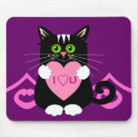 Mousepad romántico con el gato tapete de ratones