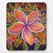 Mousepad rosado del Plumeria de CBjork Tapete De Ratón
