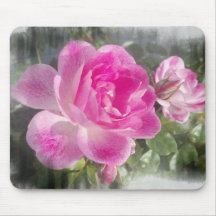 Mousepad subió jardín rosado ornamental