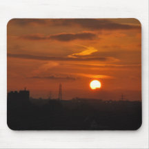 Mousepad volcánico de la puesta del sol alfombrillas de ratón