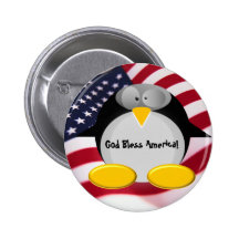 Mr.Penguin - Dios bendice América Pins