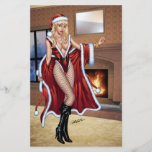 Ms atractivo Claus By The Fireplace en la media de Tarjetones