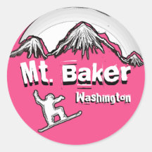 Mt. Pegatina rosado de la snowboard de Washington 