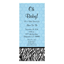 Muchacho BabyShower Ver del estampado de zebra de  Comunicados Personalizados