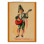 Muchacho con una guitarra del amor felicitacion 