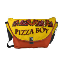 Muchacho de la pizza bolsa messenger