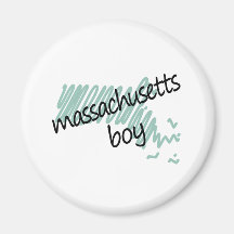 Muchacho de Massachusetts en el mapa de Massachuse Imanes Para Frigoríficos