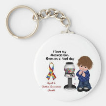 muchacho del autismo llaveros personalizados