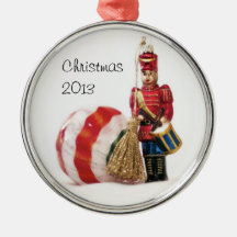 Muchacho del batería y bola del navidad ornamentos de navidad
