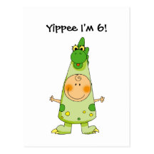 muchacho del cumpleaños de 6 años tarjeta postal