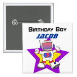 Muchacho del cumpleaños del astronauta botones