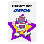 Muchacho del cumpleaños del astronauta tarjetas