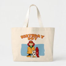 Muchacho del cumpleaños del bombero bolsa