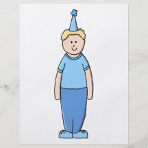 Muchacho del cumpleaños en azul flyer personalizado