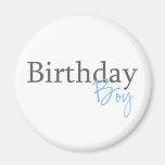 Muchacho del cumpleaños (escritura azul) iman de frigorífico