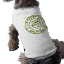 Muchacho del cumpleaños - verde del efecto del sel ropa de mascota