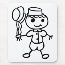 Muchacho del globo de Stickman Alfombrillas De Raton