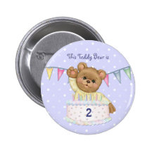 Muchacho del oso del cumpleaños - tercer - fecha d pins