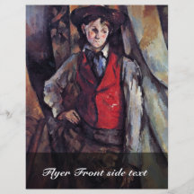 Muchacho en un chaleco rojo, por Paul Cézanne Tarjetones