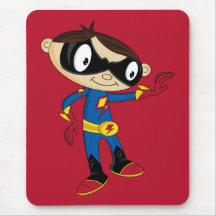 Muchacho lindo del super héroe alfombrillas de ratón