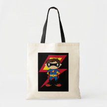 Muchacho lindo del super héroe bolsa