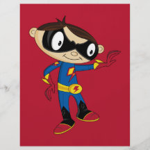 Muchacho lindo del super héroe tarjeton