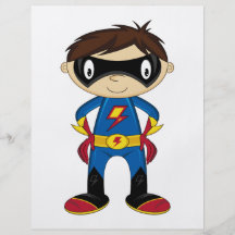 Muchacho lindo del super héroe tarjeton