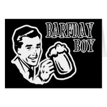Muchacho retro de Barfday - negro y blanco Felicitacion