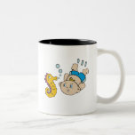 Muchacho y Seahorse Tazas De Café