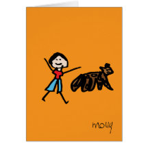 Muchacho y su perro felicitación