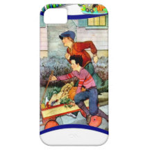 Muchachos con un carro de verduras iPhone 5 cárcasa