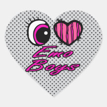 Muchachos de Emo del amor del corazón I del ojo de Calcomania Corazon