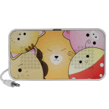 muchedumbre linda del animal del kawaii del chibi laptop altavoz