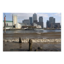 Muelle amarillo de la playa de Thames en Rotherhit Arte Fotográfico