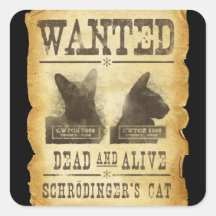 Muertos y vivo queridos.  El gato de Schroedinger Pegatina