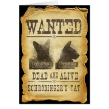 Muertos y vivo queridos.  El gato de Schroedinger Felicitación