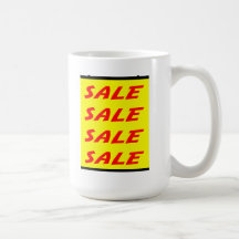 Muestra amarilla de la venta taza de café