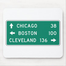 Muestra de la carretera de Chicago Boston Clevelan Alfombrillas De Ratón