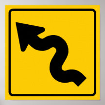 Muestra de la carretera de la carretera con curvas poster