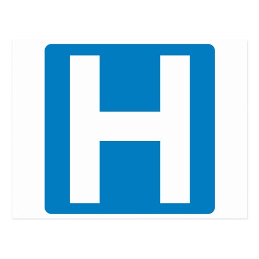 Muestra de la carretera de la zona del hospital tarjeta postal