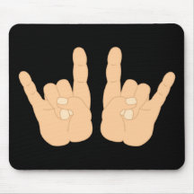 Muestra de la mano del rock-and-roll tapetes de ratones
