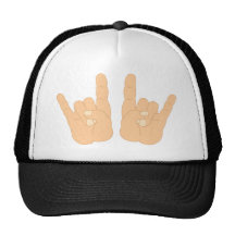 Muestra de la mano del rock-and-roll gorras