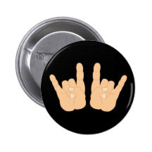 Muestra de la mano del rock-and-roll pin