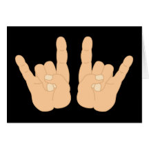 Muestra de la mano del rock-and-roll tarjetas