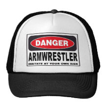 Muestra del peligro de Armwrestler Gorras